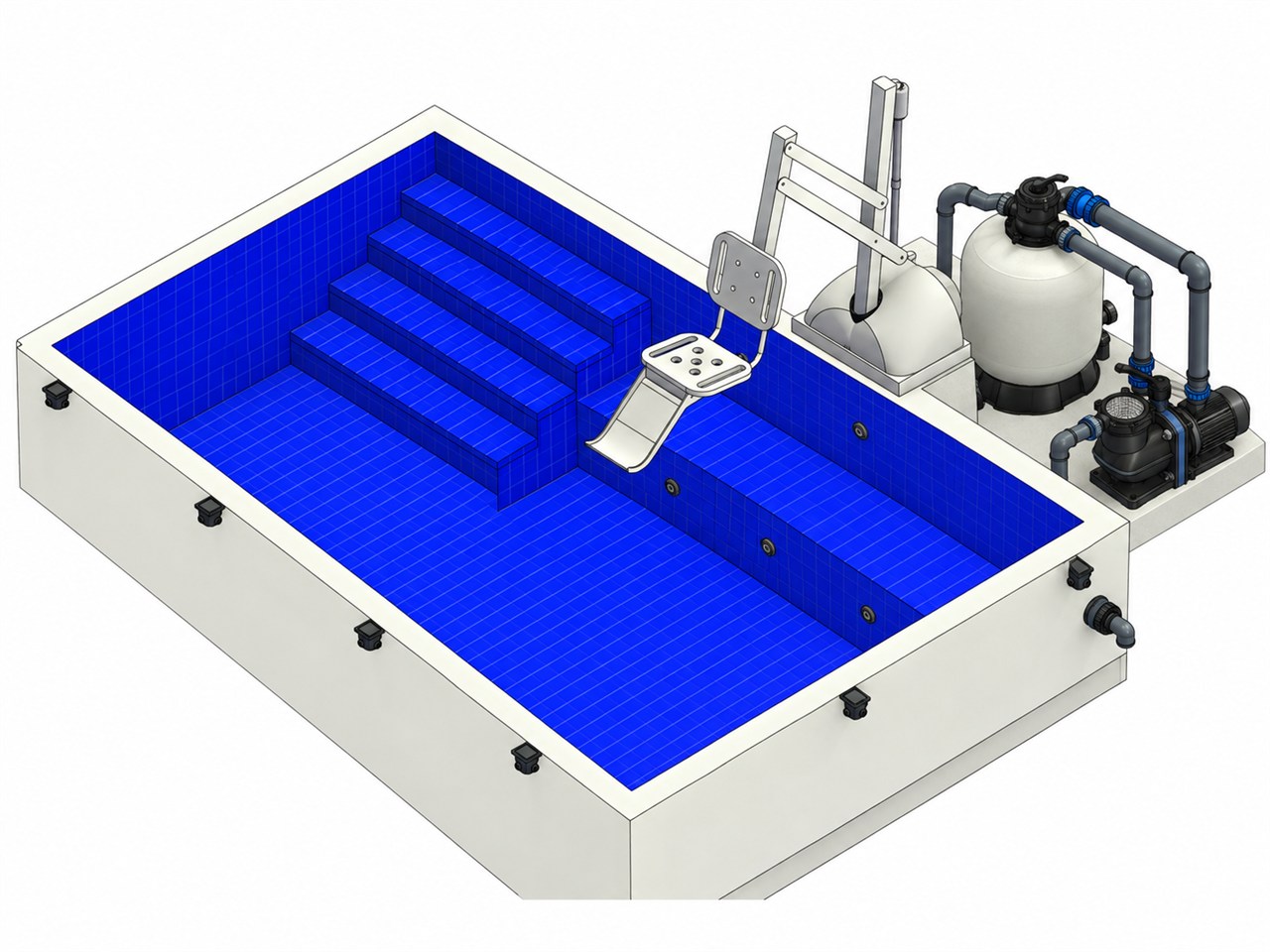 Projeto de equipamentos para piscina acessível